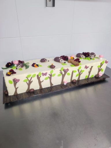 Long cake Baptême et Anniversaire hérisson
