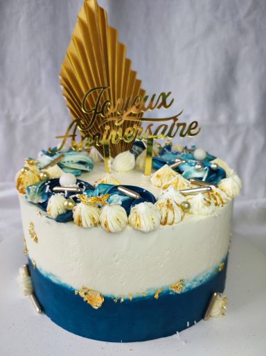gâteau sur mesure anniversaire bleu