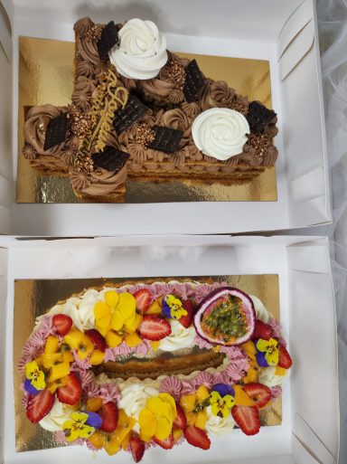 Number cake 40ans fruits et chocolat